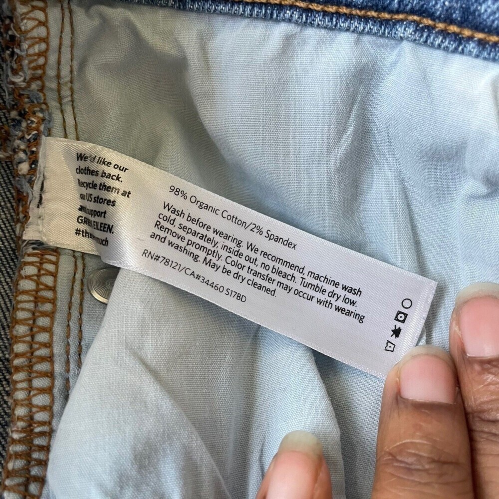 Eileen Fisher Skinny Jeans Women’s Size 10 Organic Cotton Stretch Denim Mid Rise - Picture 5 of 9
